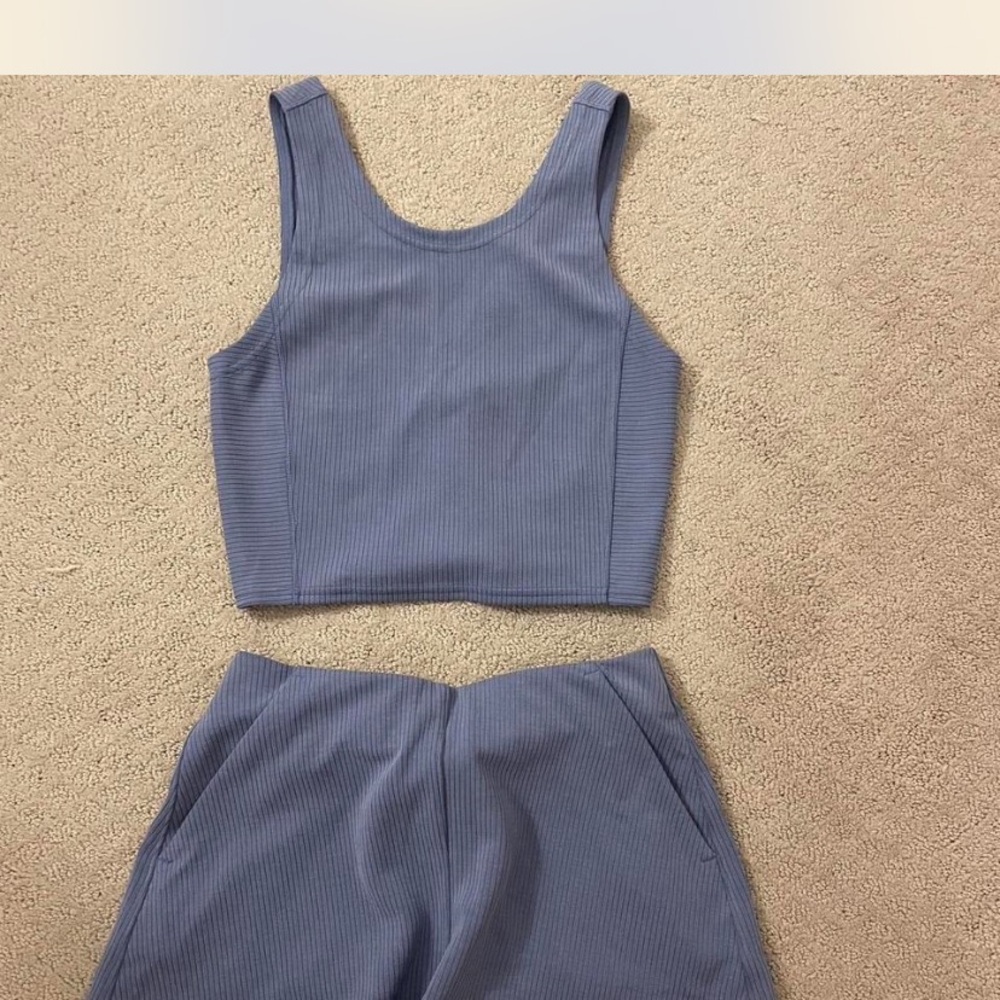 Lululemon Athletica Blue Ribbed Top